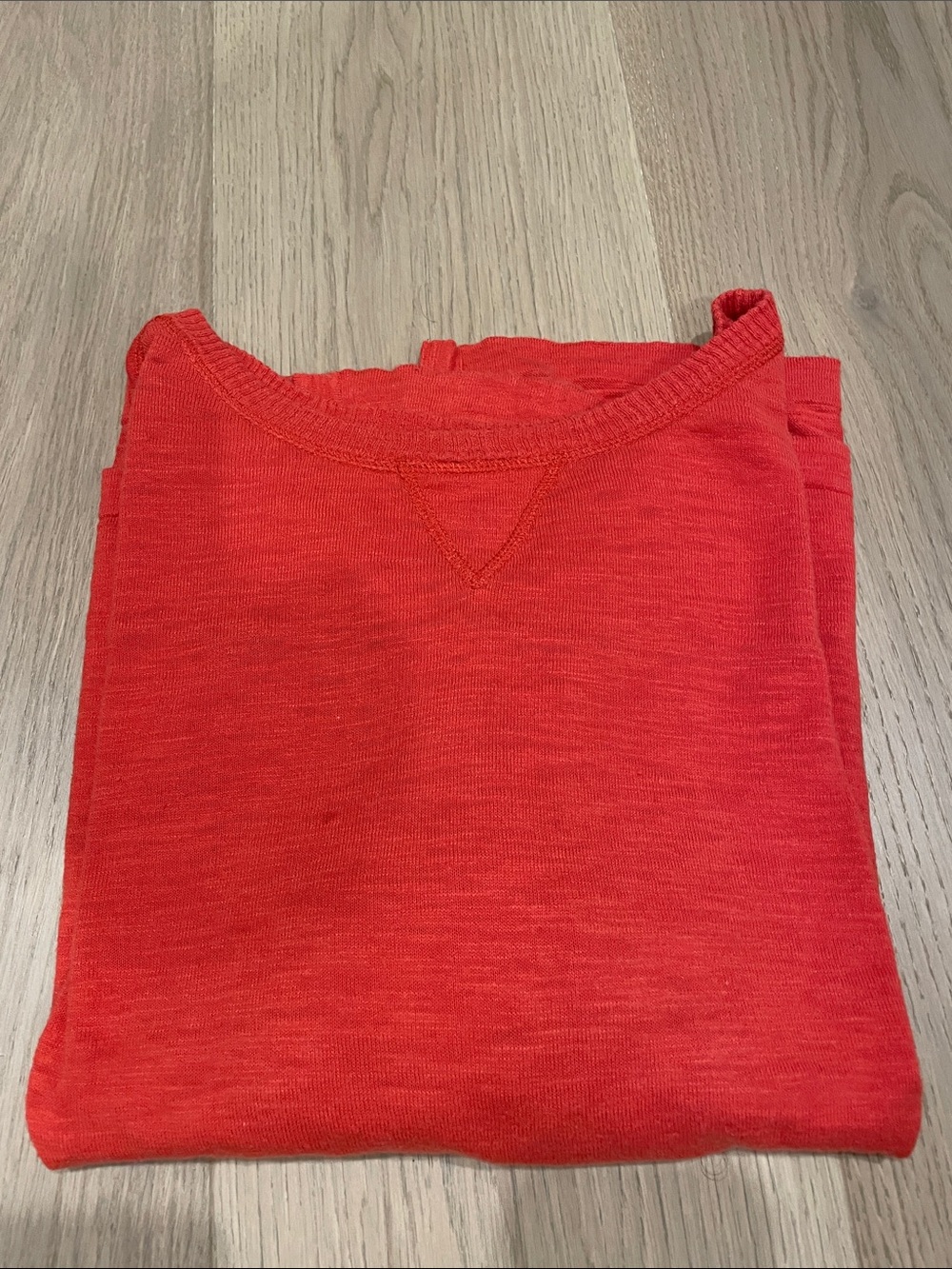 White + Warren Coral-Red Long-Sleeve Swing Sweatshirt